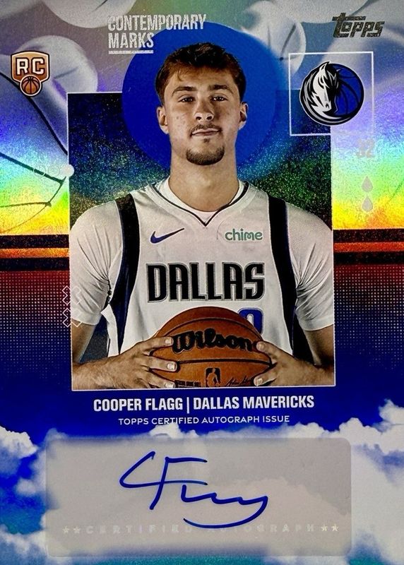 Cooper Flagg 2025 Topps #CM-CF Contemporary Marks - Rainbow Foilboard Rookie RAW