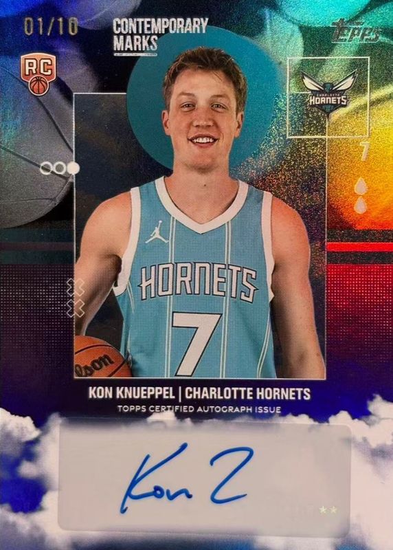 Kon Knueppel 2025 Topps #CM-KK Contemporary Marks - Black Rainbow /10 Rookie RAW