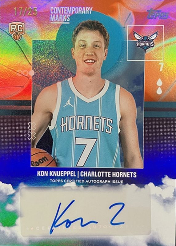 Kon Knueppel 2025 Topps #CM-KK Contemporary Marks - Orange Rainbow /25 Rookie RAW