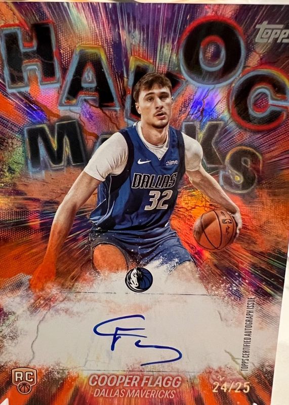 Cooper Flagg 2025 Topps #HM-CF Havoc Marks - Orange Rainbow /25 Rookie RAW