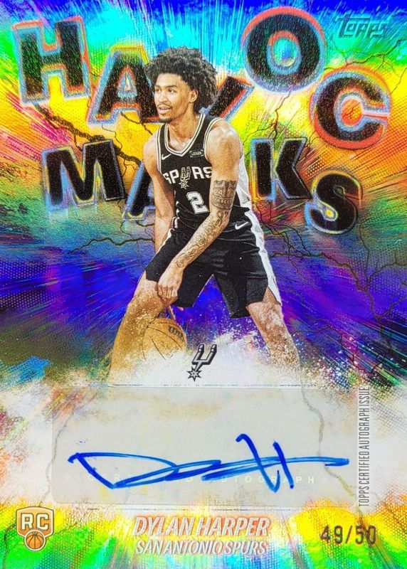 Dylan Harper 2025 Topps #HM-DH Havoc Marks - Gold Rainbow /50 Rookie RAW