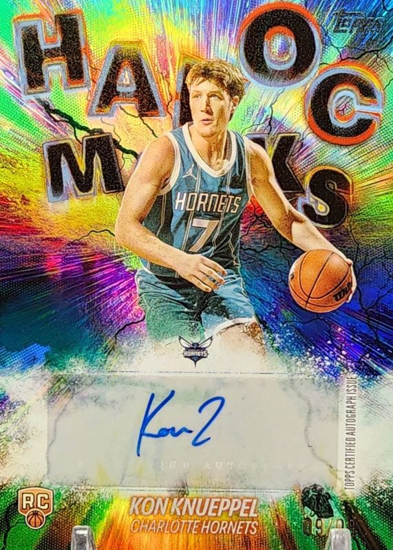 Kon Knueppel 2025 Topps #HM-KK Havoc Marks - Green Rainbow /99 Rookie RAW