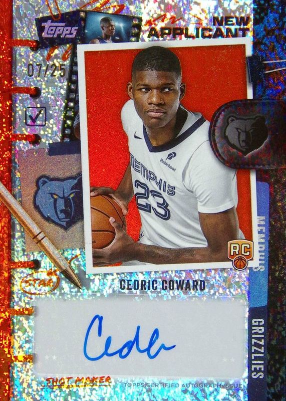 Cedric Coward 2025 Topps #NA-CC New Applicants Autographs - Orange Holo Foil /25 Rookie RAW