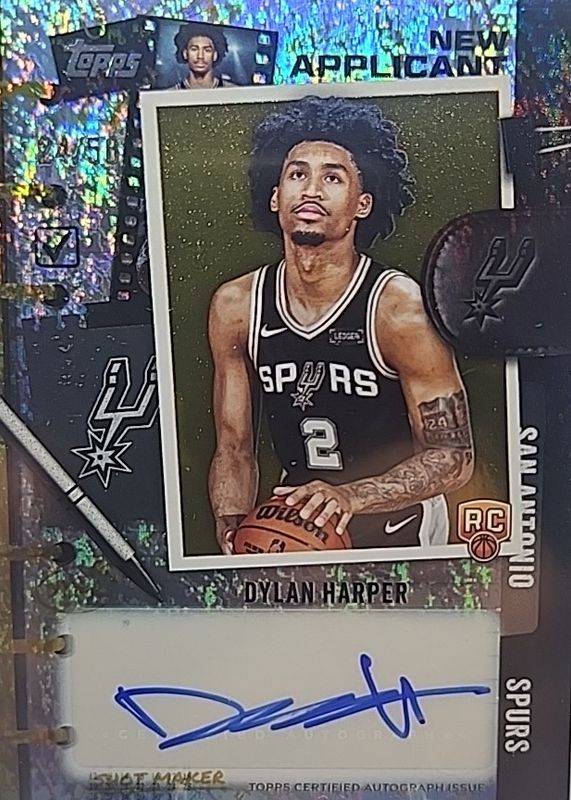 Dylan Harper 2025 Topps #NA-DH New Applicants Autographs - Gold Holo Foil /50 Rookie RAW