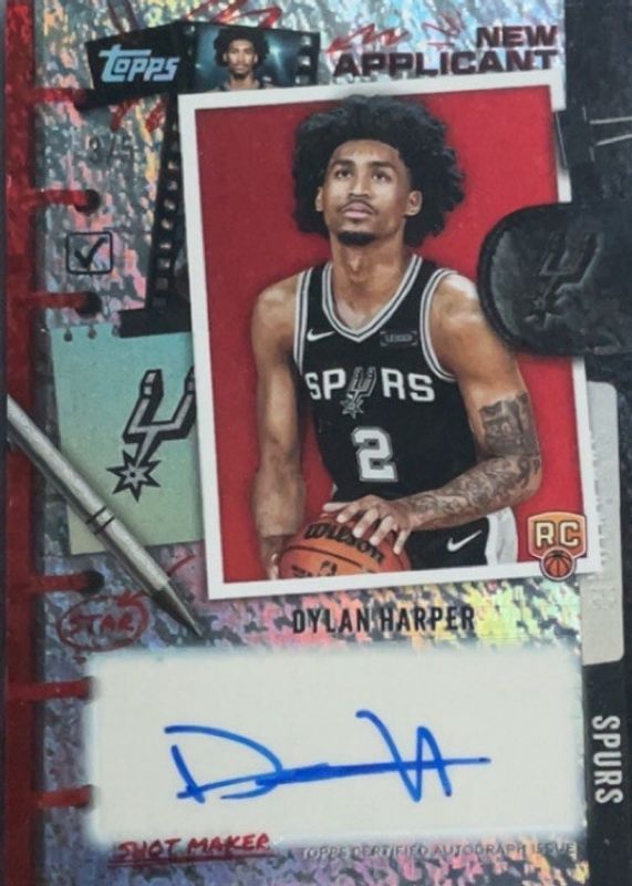 Dylan Harper 2025 Topps #NA-DH New Applicants Autographs - Red Holo Foil /5 Rookie RAW