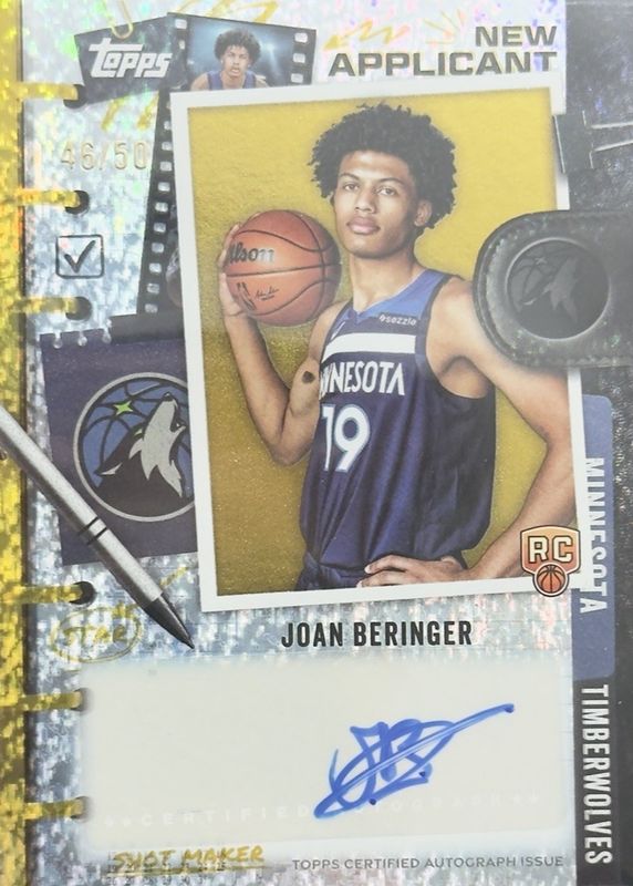 2025 Topps #NA-JB New Applicants Autographs - Gold Holo Foil /50
