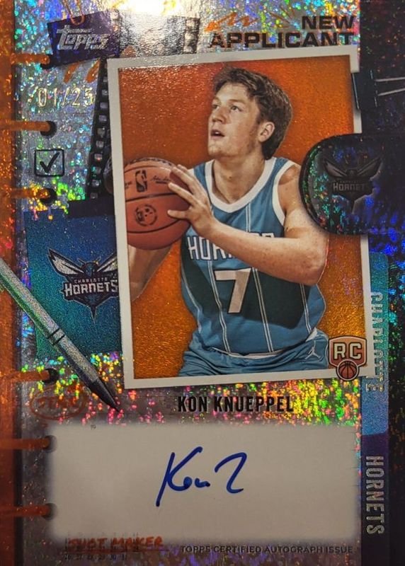 Kon Knueppel 2025 Topps #NA-KK New Applicants Autographs - Orange Holo Foil /25 Rookie RAW