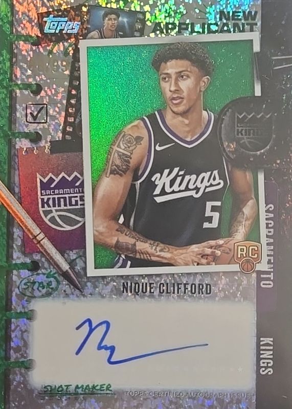 Nique Clifford 2025 Topps #NA-NC New Applicants Autographs - Green Holo Foil /99 Rookie RAW