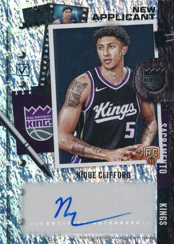 Nique Clifford 2025 Topps #NA-NC New Applicants Autographs - Holo Foil Rookie RAW