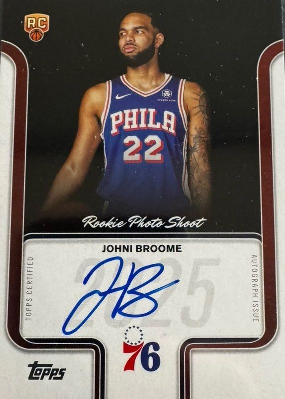 Johni Broome 2025 Topps #RP-JO Rookie Photo Shoot Autographs RAW
