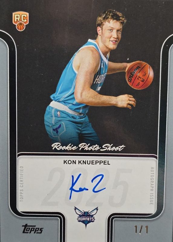 Kon Knueppel 2025 Topps #RP-KK Rookie Photo Shoot Autographs - Platinum /1 RAW