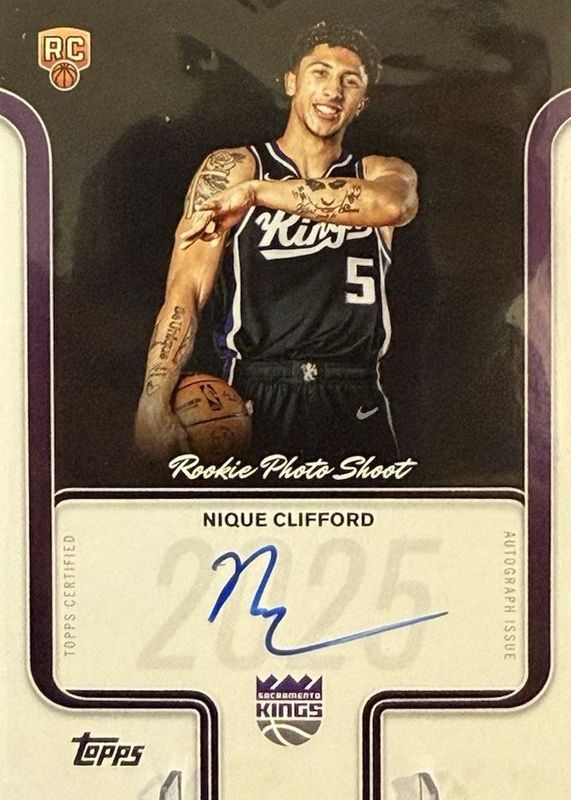 Nique Clifford 2025 Topps #RP-NC Rookie Photo Shoot Autographs RAW