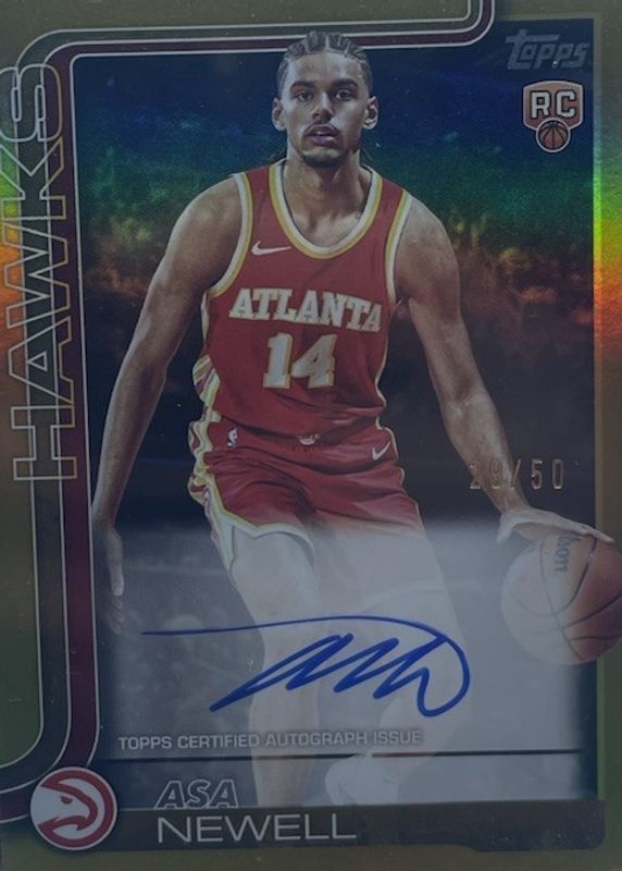 Asa Newell 2025 Topps #TFRR-AN Flagship Real One Rookie Autographs - Gold Rainbow /50 RAW