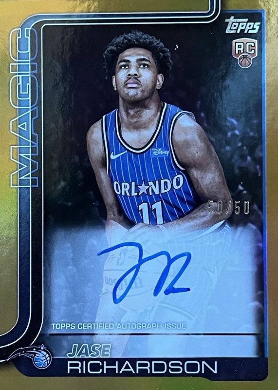 Jase Richardson 2025 Topps #TFRR-JR Flagship Real One Rookie Autographs ...