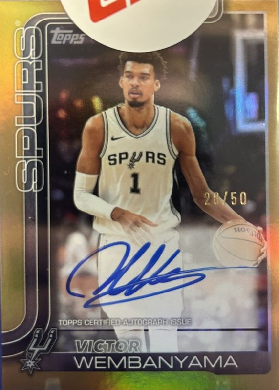 エルベ・モルヴァン ジェベオ:フットボール　380x590 リトグラフ Victor Wembanyama 2025 Topps #TFRA-VW Flagship Real One Autographs