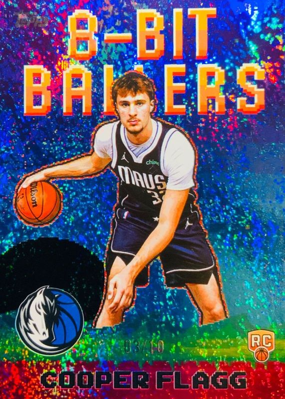 Cooper Flagg 2025 Topps #8B-31 8-Bit Ballers - Black Holo Foil /10 Rookie RAW