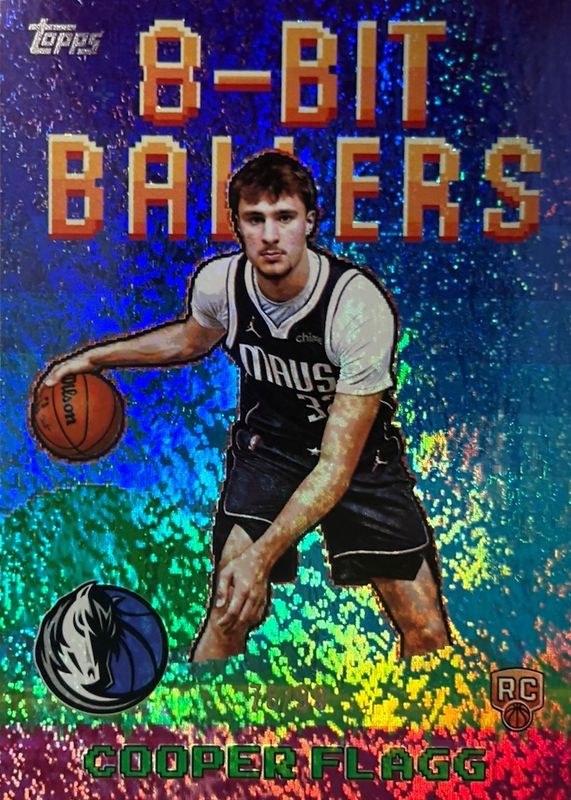 Cooper Flagg 2025 Topps #8B-31 8-Bit Ballers - Green Holo Foil /99 Rookie RAW