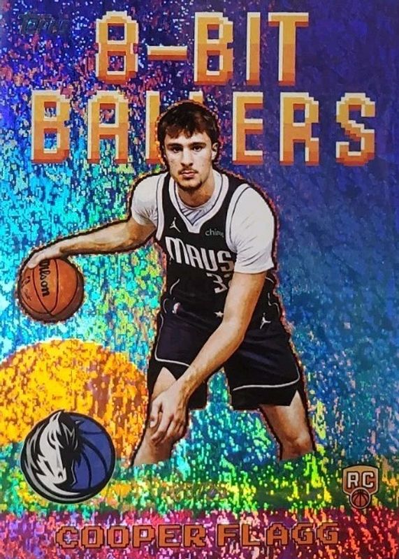 Cooper Flagg 2025 Topps #8B-31 8-Bit Ballers - Orange Holo Foil /25 Rookie RAW