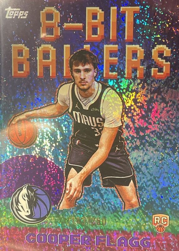 Cooper Flagg 2025 Topps #8B-31 8-Bit Ballers - Purple Holo Foil /250 Rookie RAW
