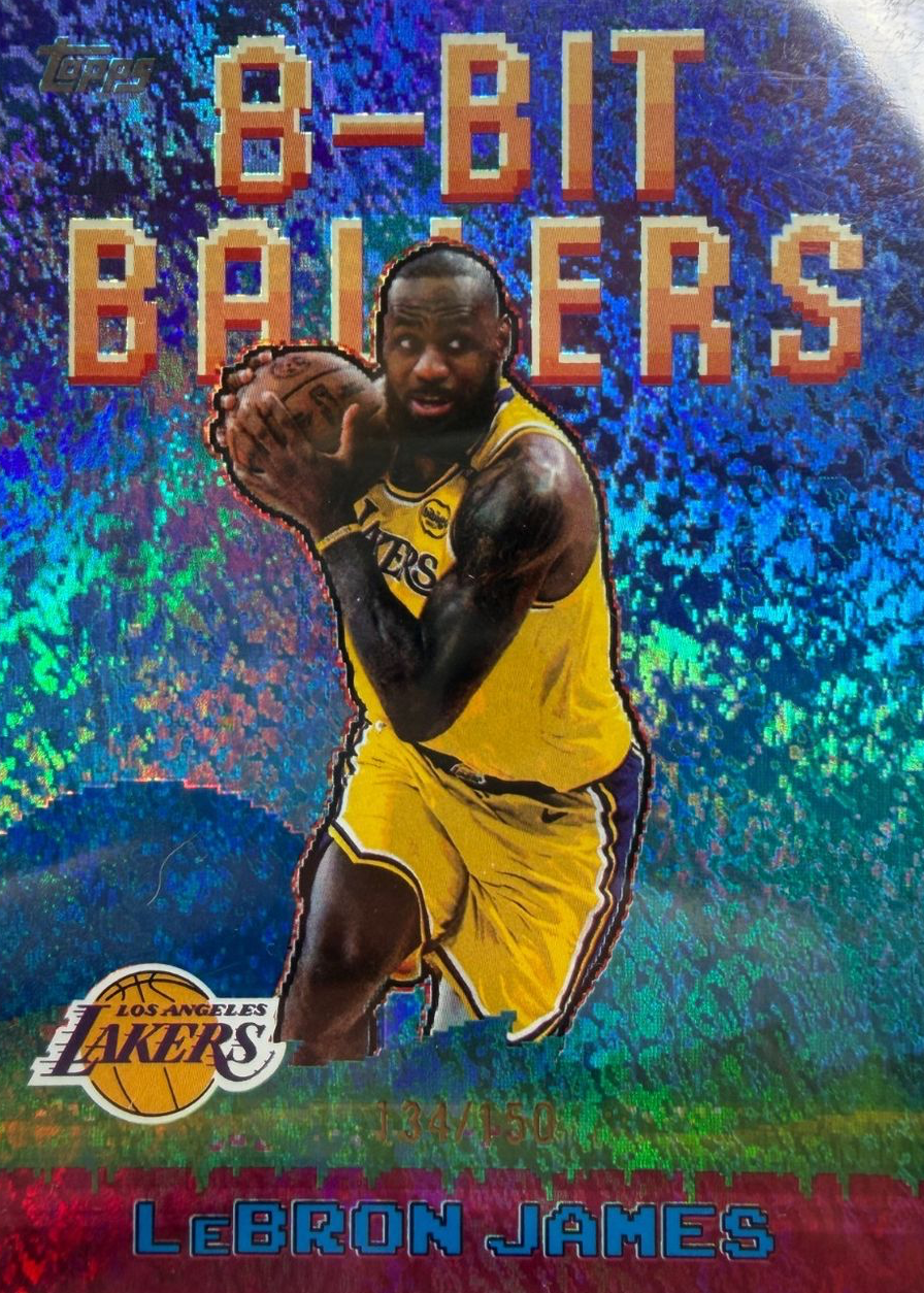 LeBron James 2025 Topps #8B-19 8-Bit Ballers - Blue Holo Foil /150