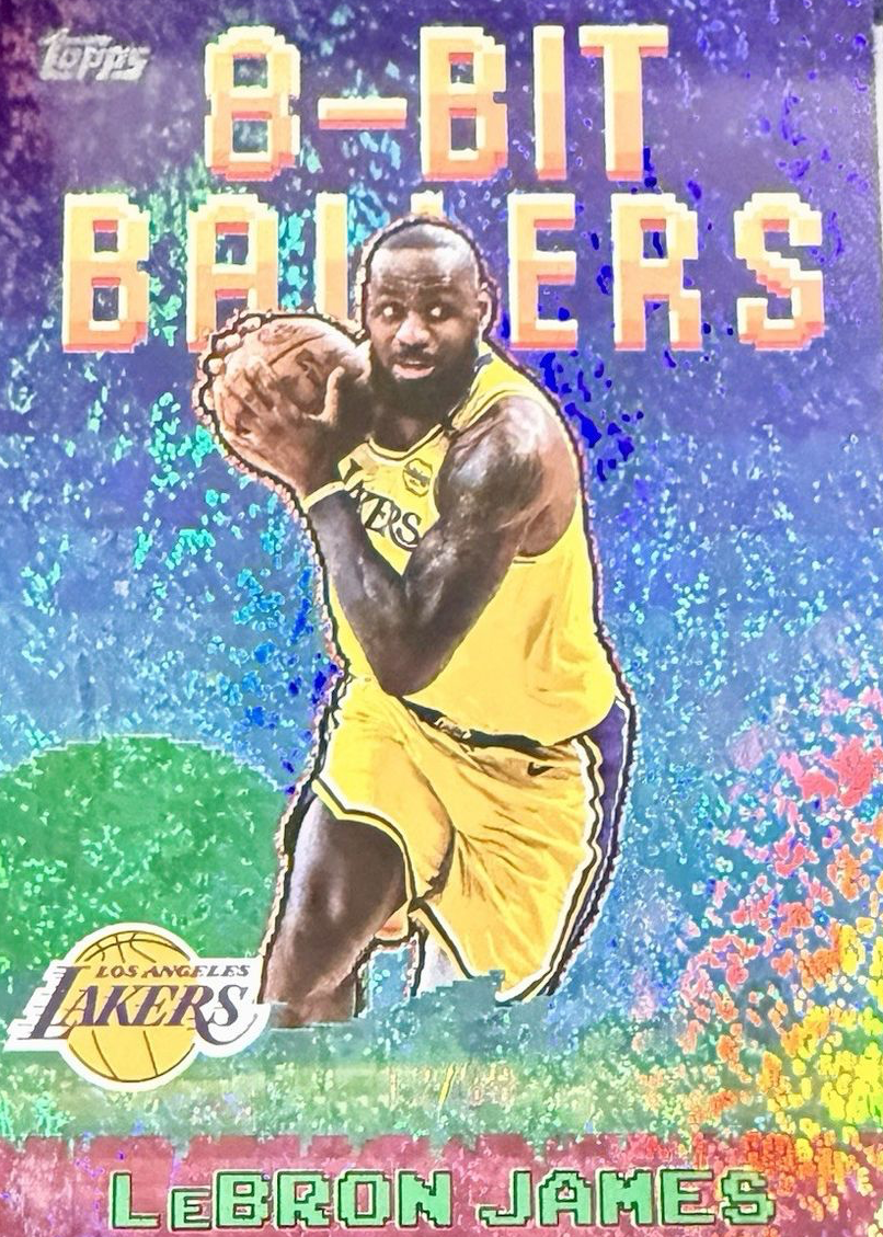 LeBron James 2025 Topps #8B-19 8-Bit Ballers - Green Holo Foil /99