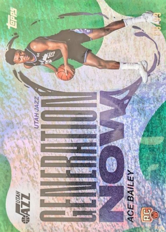 Ace Bailey 2025 Topps #GN-5 Generation Now - Green Holo Foil /99 Rookie RAW
