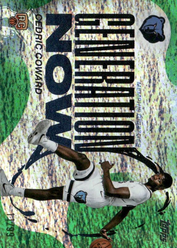 Cedric Coward 2025 Topps #GN-11 Generation Now - Green Holo Foil /99 Rookie RAW