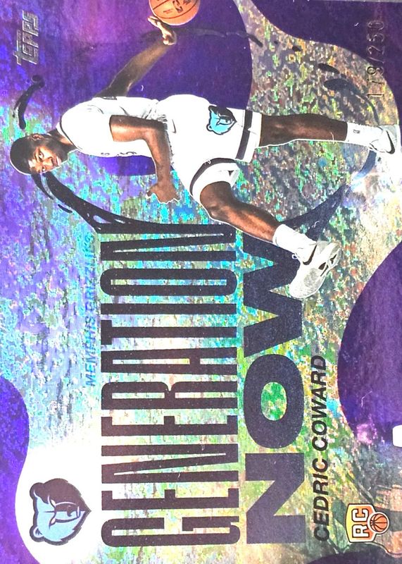 Cedric Coward 2025 Topps #GN-11 Generation Now - Purple Holo Foil /250 Rookie RAW
