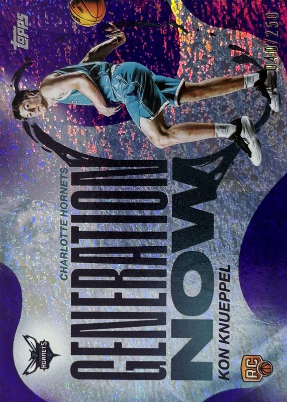 Kon Knueppel 2025 Topps #GN-4 Generation Now - Purple Holo Foil /250 Rookie RAW
