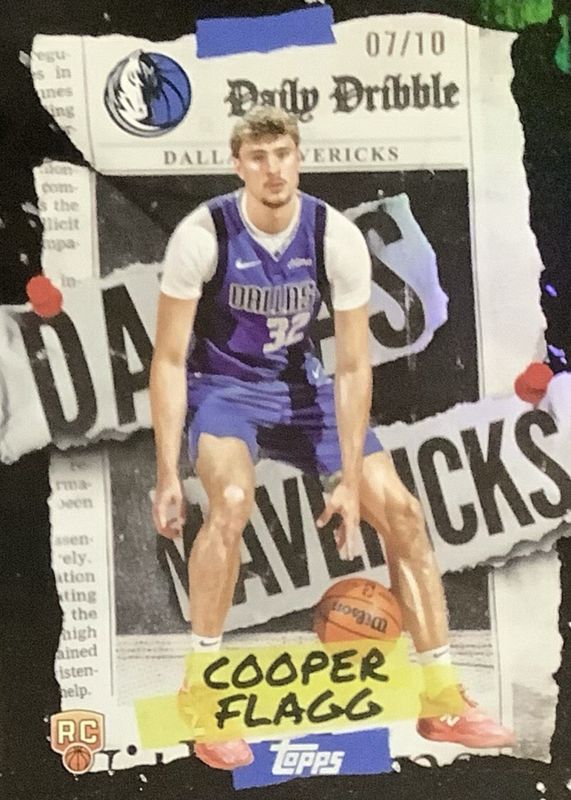 Cooper Flagg 2025 Topps #DD-31 The Daily Dribble - Black Rainbow /10 Rookie RAW