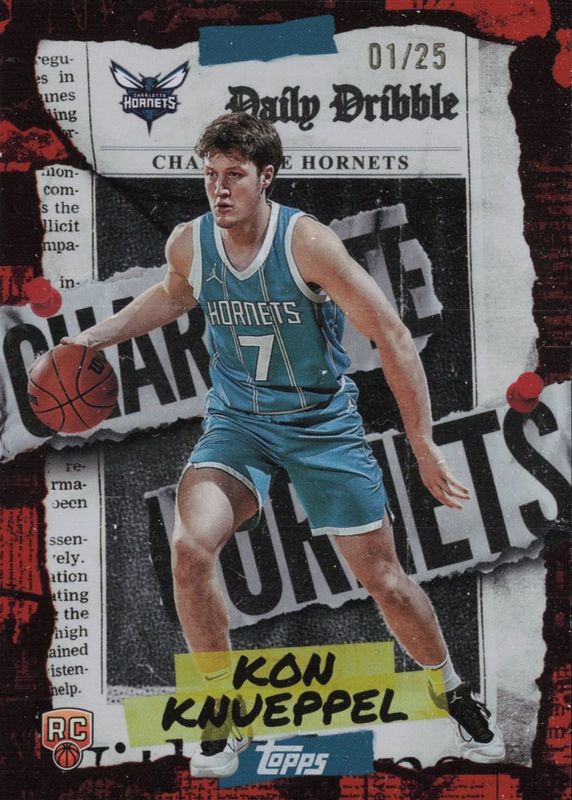 Kon Knueppel 2025 Topps #DD-34 The Daily Dribble - Orange Rainbow /25 Rookie RAW