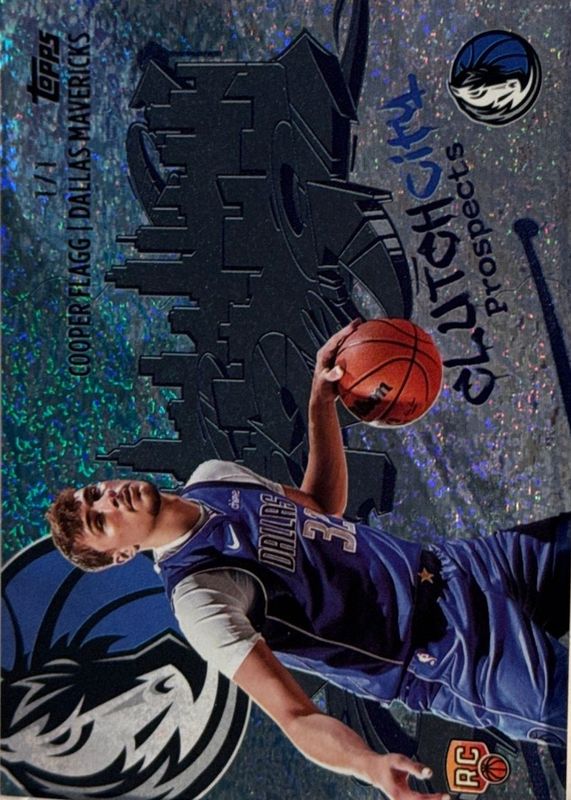 Cooper Flagg 2025 Topps #CC-1 Clutch City Prospects - Platinum Holo Foil /1 Rookie RAW