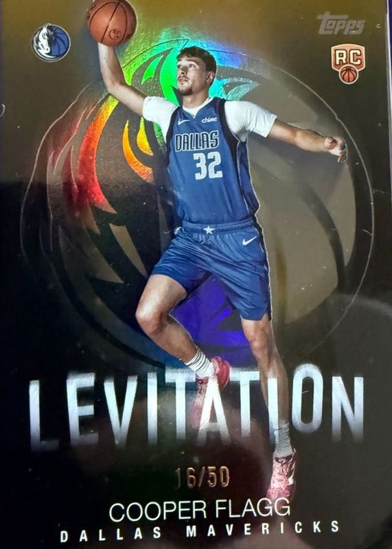 Cooper Flagg 2025 Topps #L-16 Levitation - Gold Rainbow /50 Rookie RAW