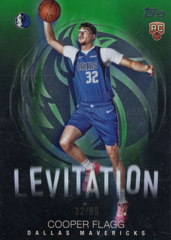 Cooper Flagg 2025 Topps #L-16 Levitation - Green Rainbow /99 Rookie RAW