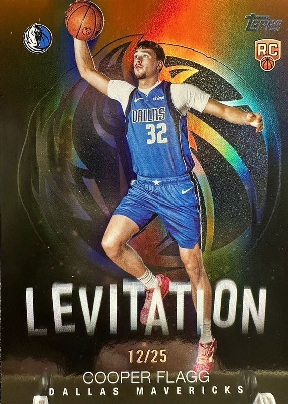 Cooper Flagg 2025 Topps #L-16 Levitation - Orange Rainbow /25 Rookie RAW
