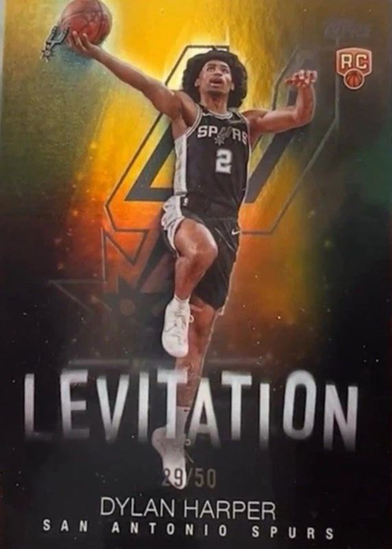 Dylan Harper 2025 Topps #L-17 Levitation - Gold Rainbow /50 Rookie RAW