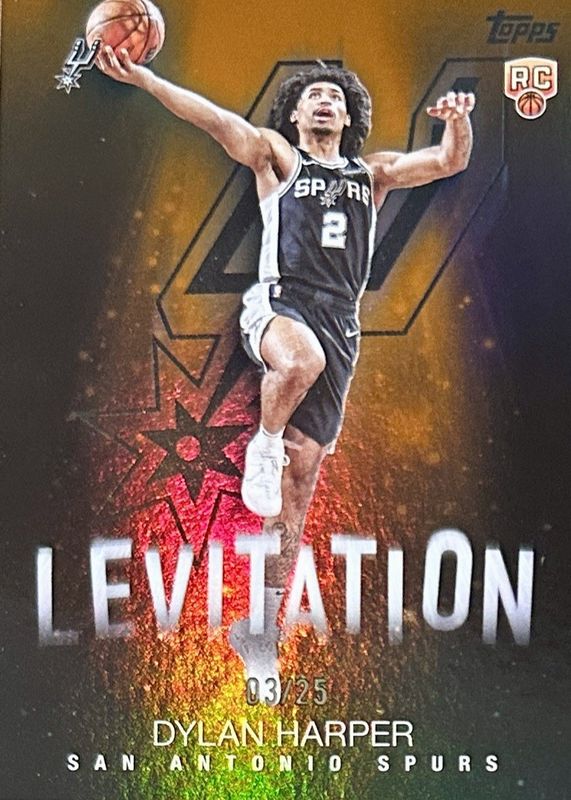 Dylan Harper 2025 Topps #L-17 Levitation - Orange Rainbow /25 Rookie RAW