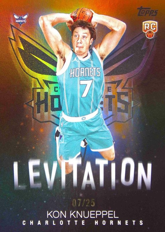 Kon Knueppel 2025 Topps #L-19 Levitation - Orange Rainbow /25 Rookie RAW