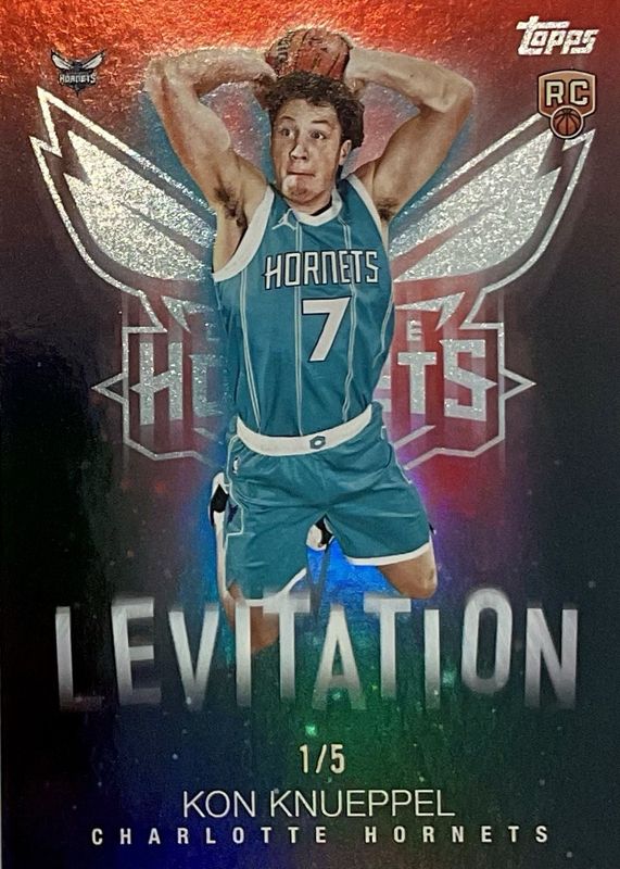 Kon Knueppel 2025 Topps #L-19 Levitation - Red Rainbow /5 Rookie RAW