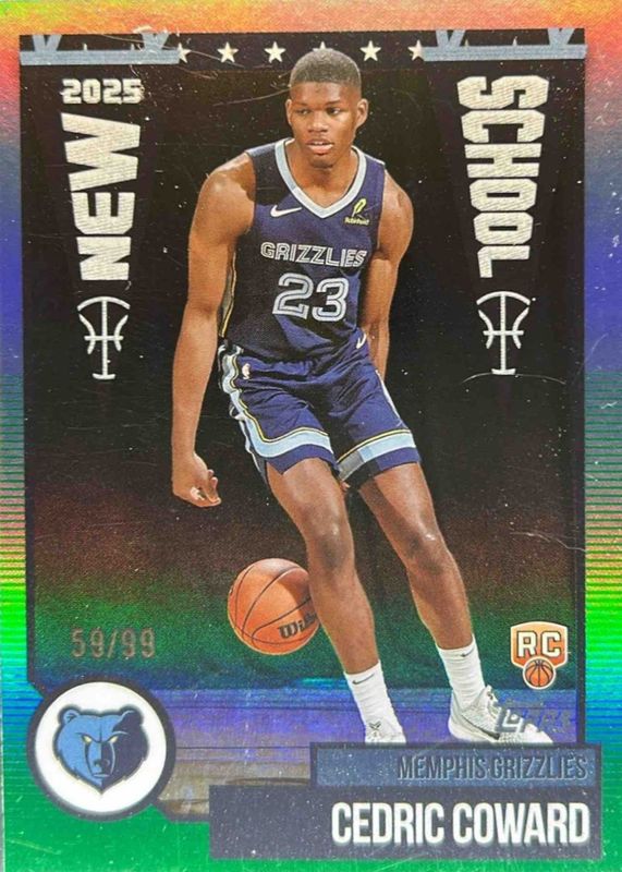 Cedric Coward 2025 Topps #NS-11 New School - Green Rainbow /99 Rookie RAW