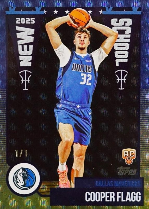 Cooper Flagg 2025 Topps #NS-1 New School - FoilFractor /1 Rookie RAW