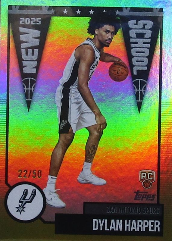 Dylan Harper 2025 Topps #NS-2 New School - Gold Rainbow /50 Rookie RAW