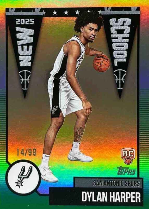Dylan Harper 2025 Topps #NS-2 New School - Green Rainbow /99 Rookie RAW