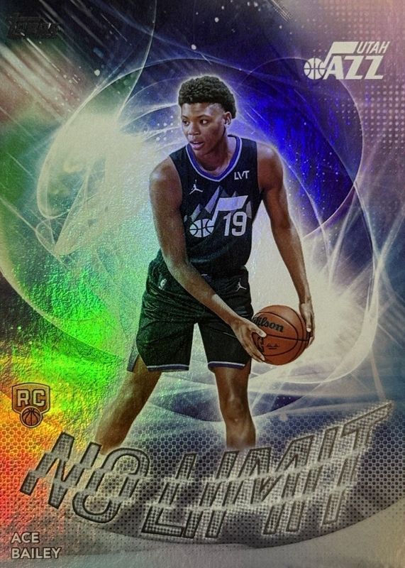 Ace Bailey 2025 Topps #NL-5 No Limit - Rainbow Foilboard Rookie RAW