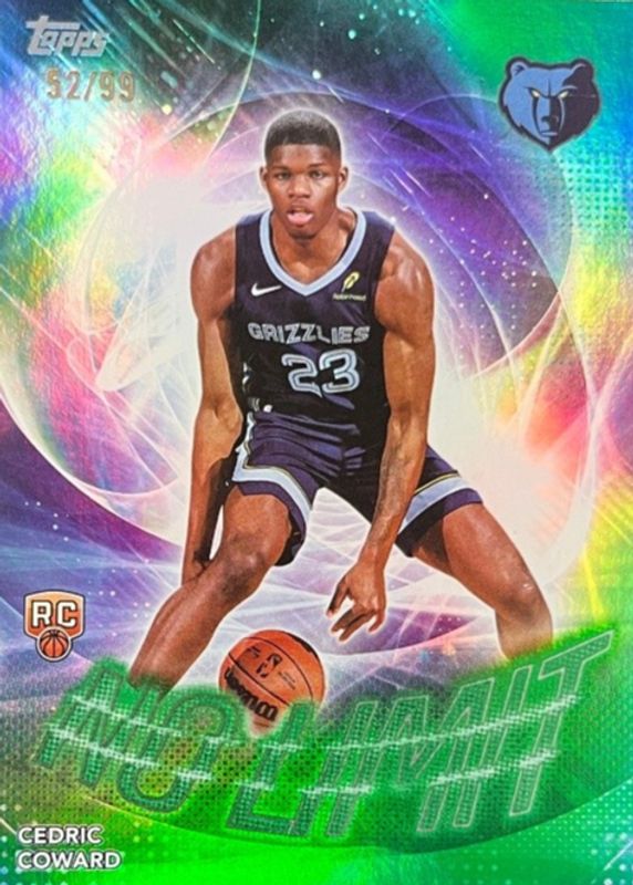 Cedric Coward 2025 Topps #NL-11 No Limit - Green Rainbow /99 Rookie RAW