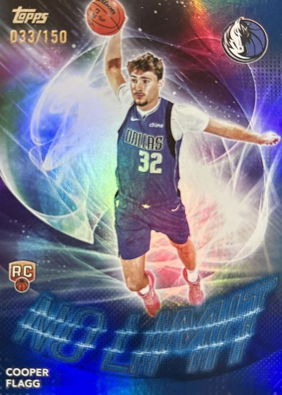 Cooper Flagg 2025 Topps #NL-1 No Limit - Blue Rainbow /150 Rookie RAW