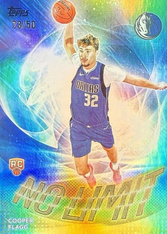 Cooper Flagg 2025 Topps #NL-1 No Limit - Gold Rainbow /50 Rookie RAW