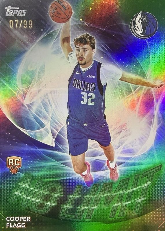 Cooper Flagg 2025 Topps #NL-1 No Limit - Green Rainbow /99 Rookie RAW
