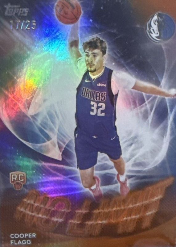 Cooper Flagg 2025 Topps #NL-1 No Limit - Orange Rainbow /25 Rookie RAW