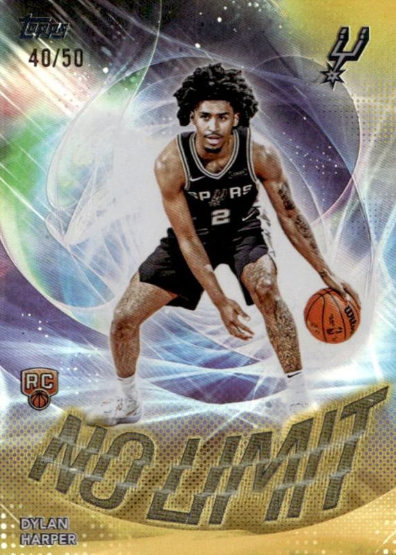 Dylan Harper 2025 Topps #NL-2 No Limit - Gold Rainbow /50 Rookie RAW